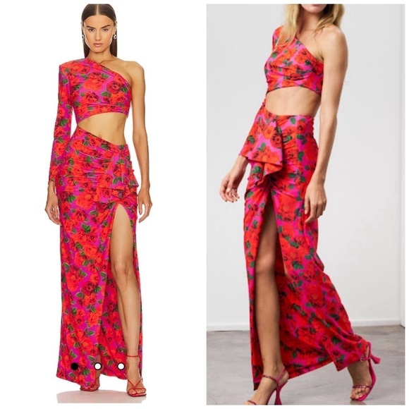 The New Arrivals by Ilkyaz Oze Gaia Cut Out Maxi Dress Rose Salvaje Size 6 - Picture 1 of 10